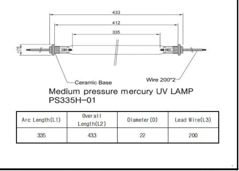 435mm 3.5KW UV Lamp Replacement for Gloen PUL3.5_1 .png 435mm 3.5KW UV Lamp Replacement for Gloen PUL3.5_1 .png